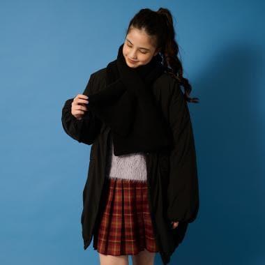 【AMI】【防潑水】附圍巾中棉泡泡袖大衣