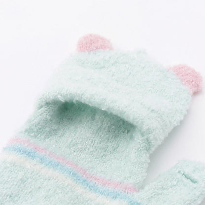 動物臉馬卡龍絨針織手套