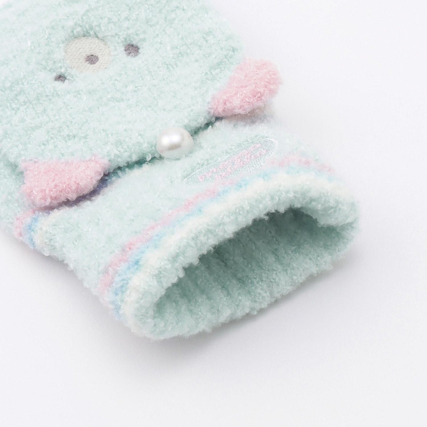 動物臉馬卡龍絨針織手套