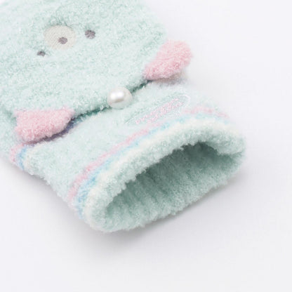 動物臉馬卡龍絨針織手套