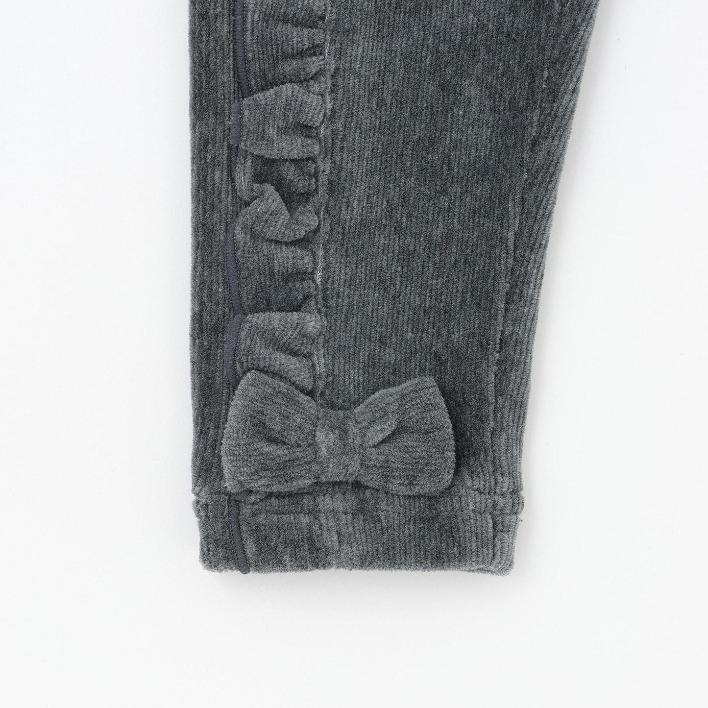 針織燈芯絨荷葉邊打底褲