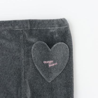 針織燈芯絨荷葉邊打底褲