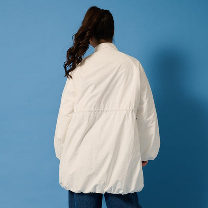 【AMI】【防潑水】附圍巾中棉泡泡袖大衣