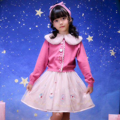 芭蕾元素刺繡針織開衫