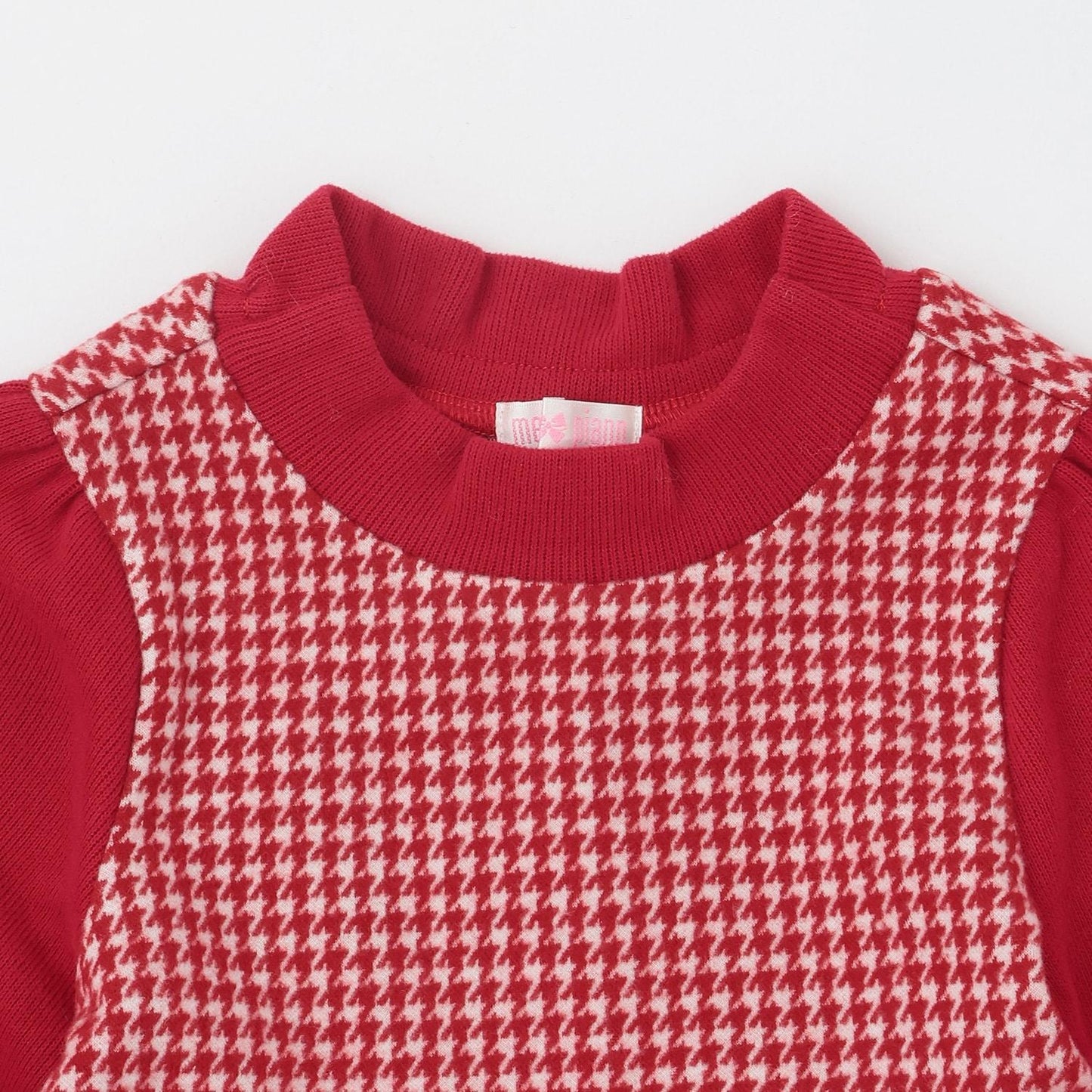 千鳥格提花連衣裙附領巾