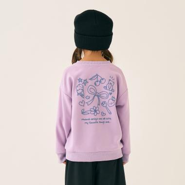 加絨背面印花拼接套頭衫