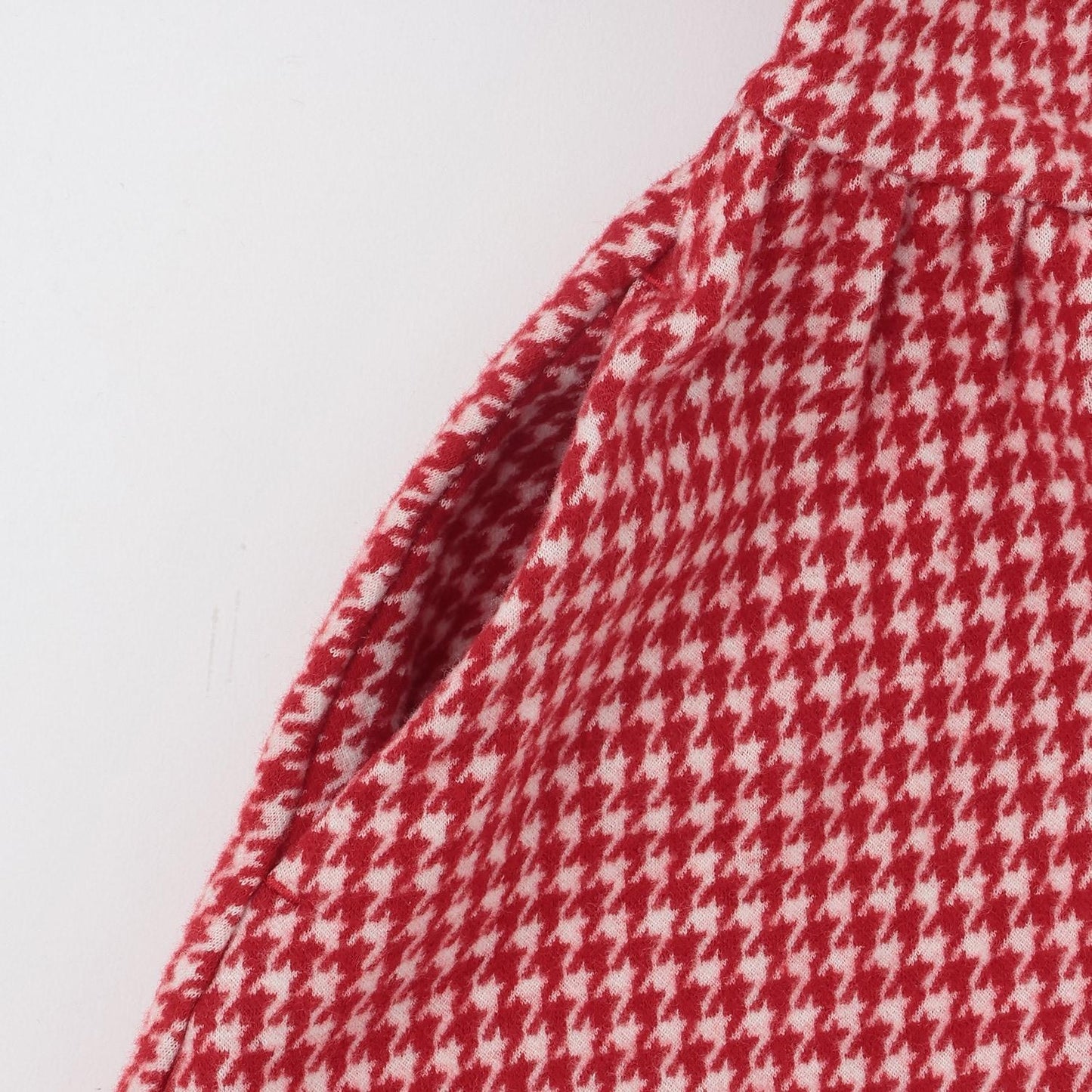 千鳥格提花連衣裙附領巾