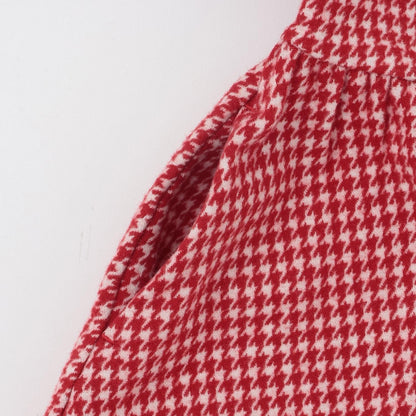 千鳥格提花連衣裙附領巾