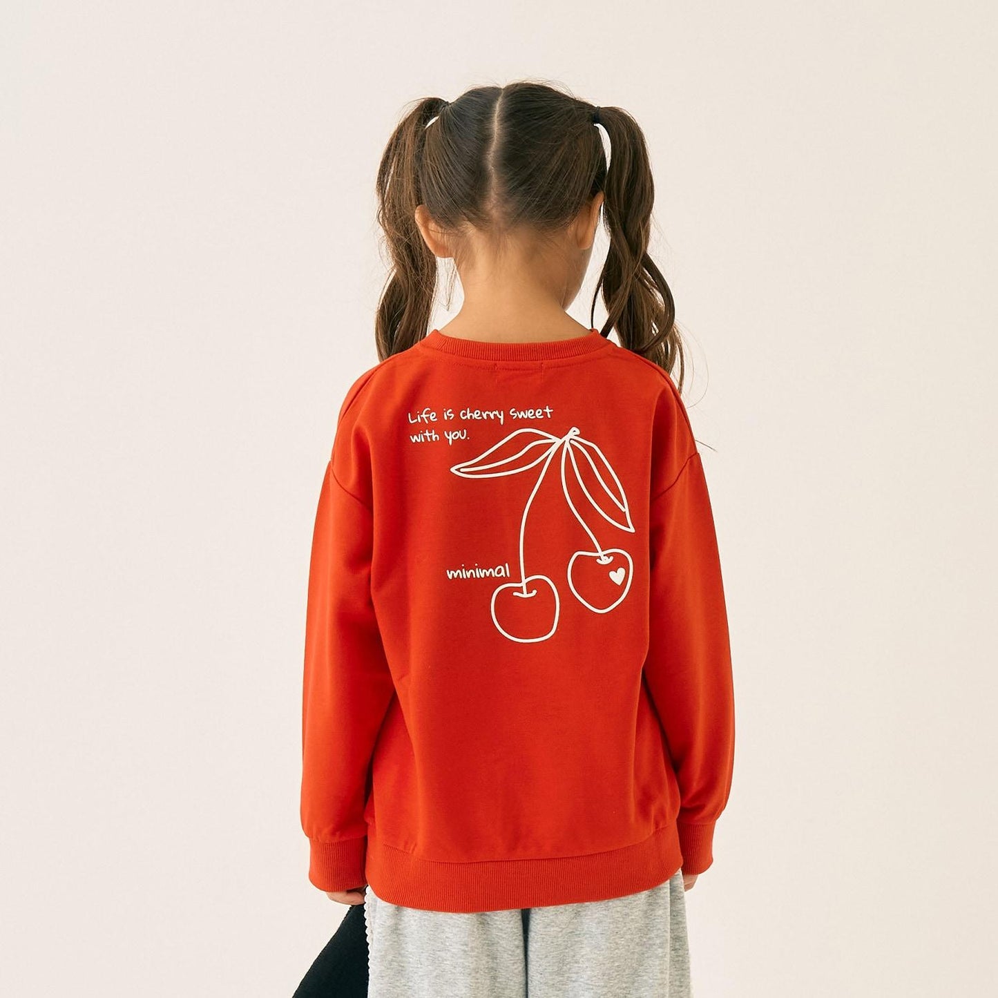 加絨背面印花拼接套頭衫