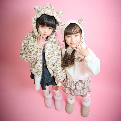 貓耳仿皮草標誌連帽衛衣