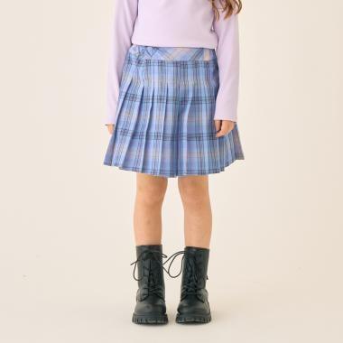 T/R格紋百褶裙褲