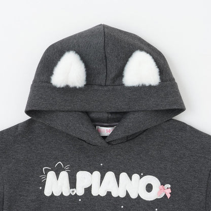 貓耳仿皮草標誌連帽衛衣