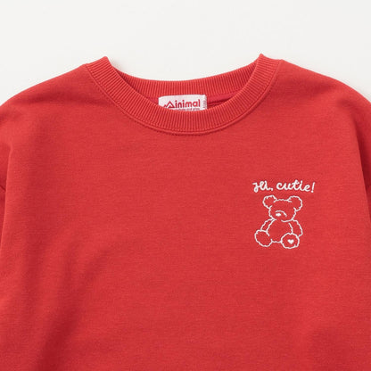 加絨背面印花拼接套頭衫