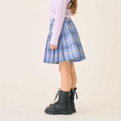 T/R格紋百褶裙褲