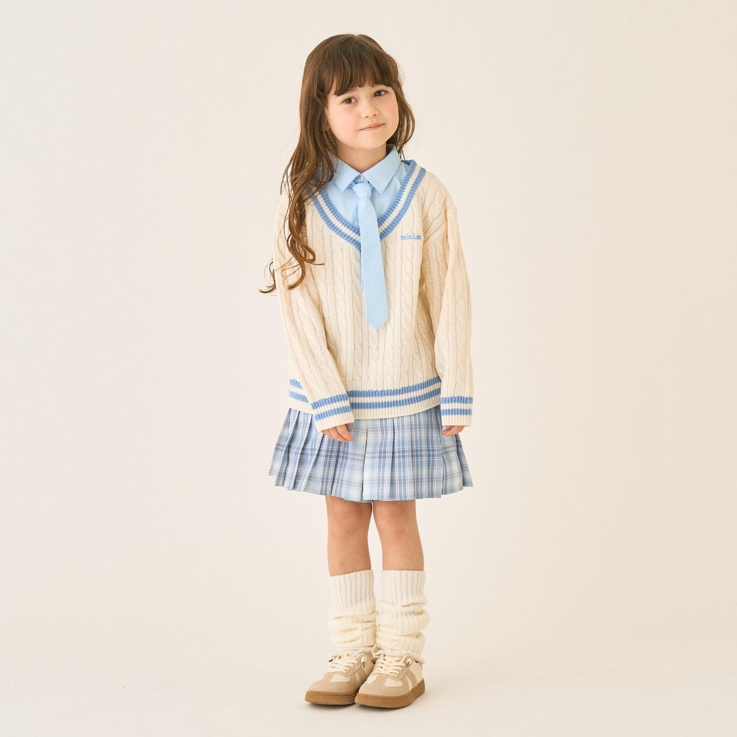 T/R格紋百褶裙褲