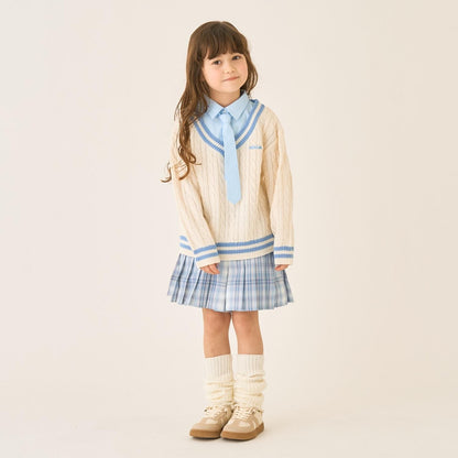 T/R格紋百褶裙褲