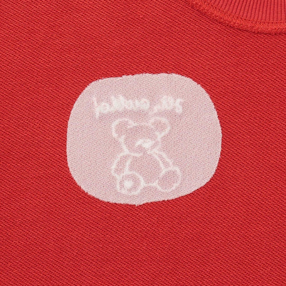 加絨背面印花拼接套頭衫