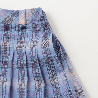 T/R格紋百褶裙褲