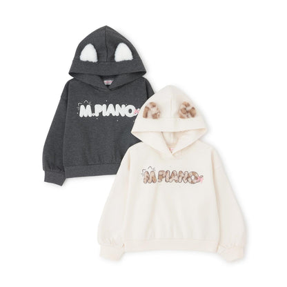 貓耳仿皮草標誌連帽衛衣