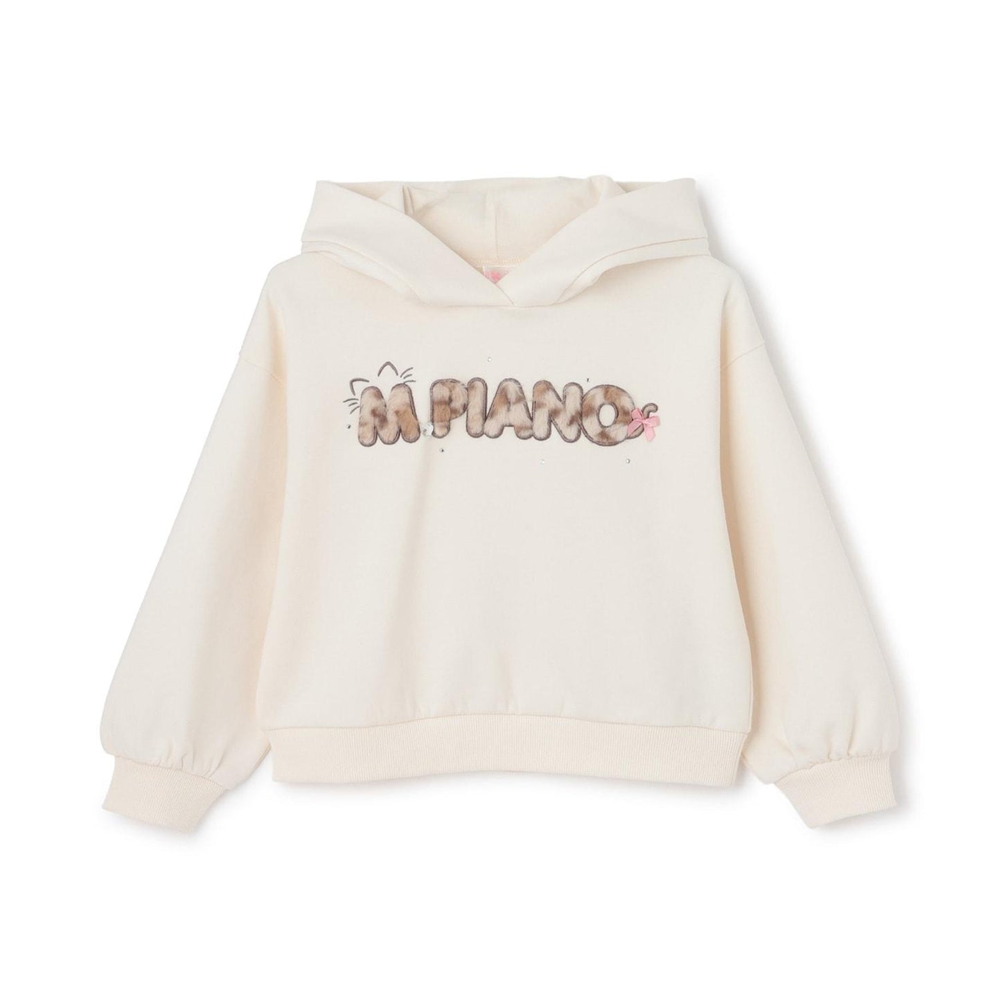 貓耳仿皮草標誌連帽衛衣