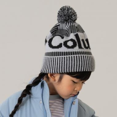 【Columbia】標誌毛球針織帽