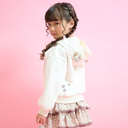 貓耳仿皮草標誌連帽衛衣