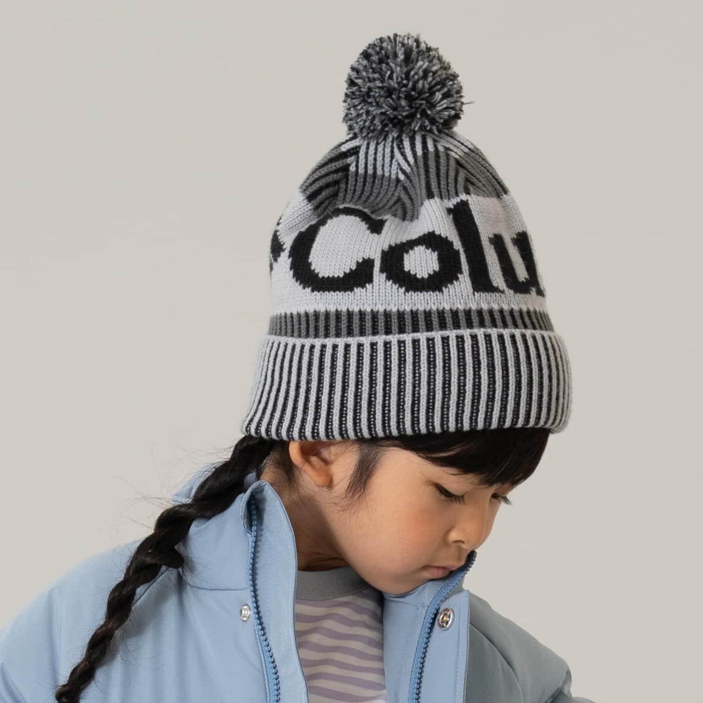 【Columbia】標誌毛球針織帽