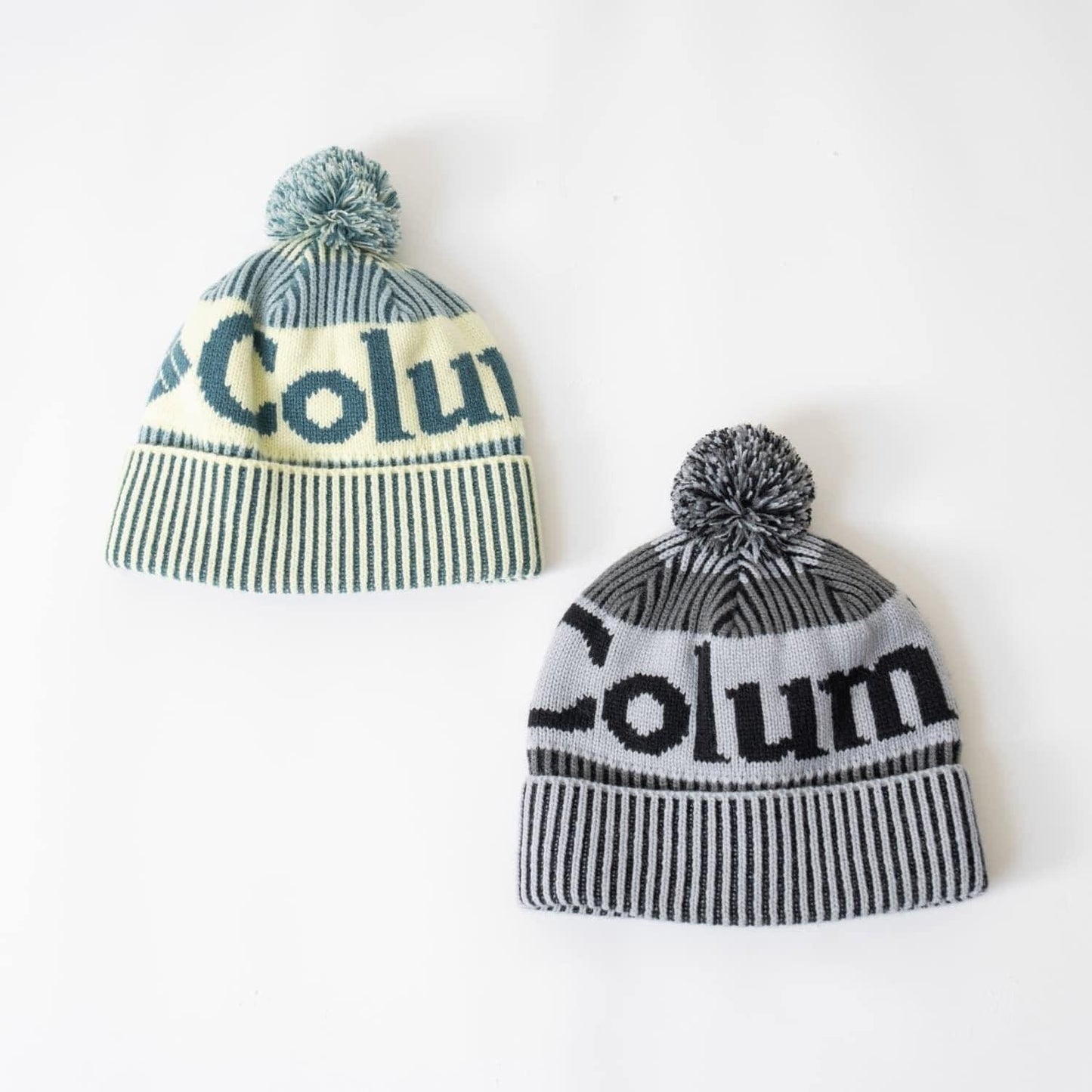 【Columbia】標誌毛球針織帽