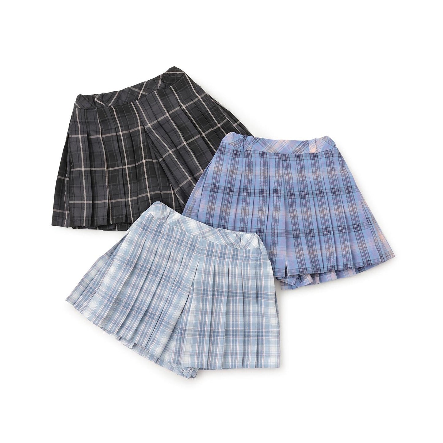 T/R格紋百褶裙褲