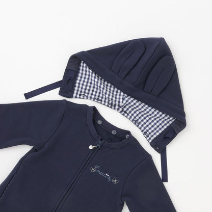 兔耳順滑內襯搖粒絨連帽衫