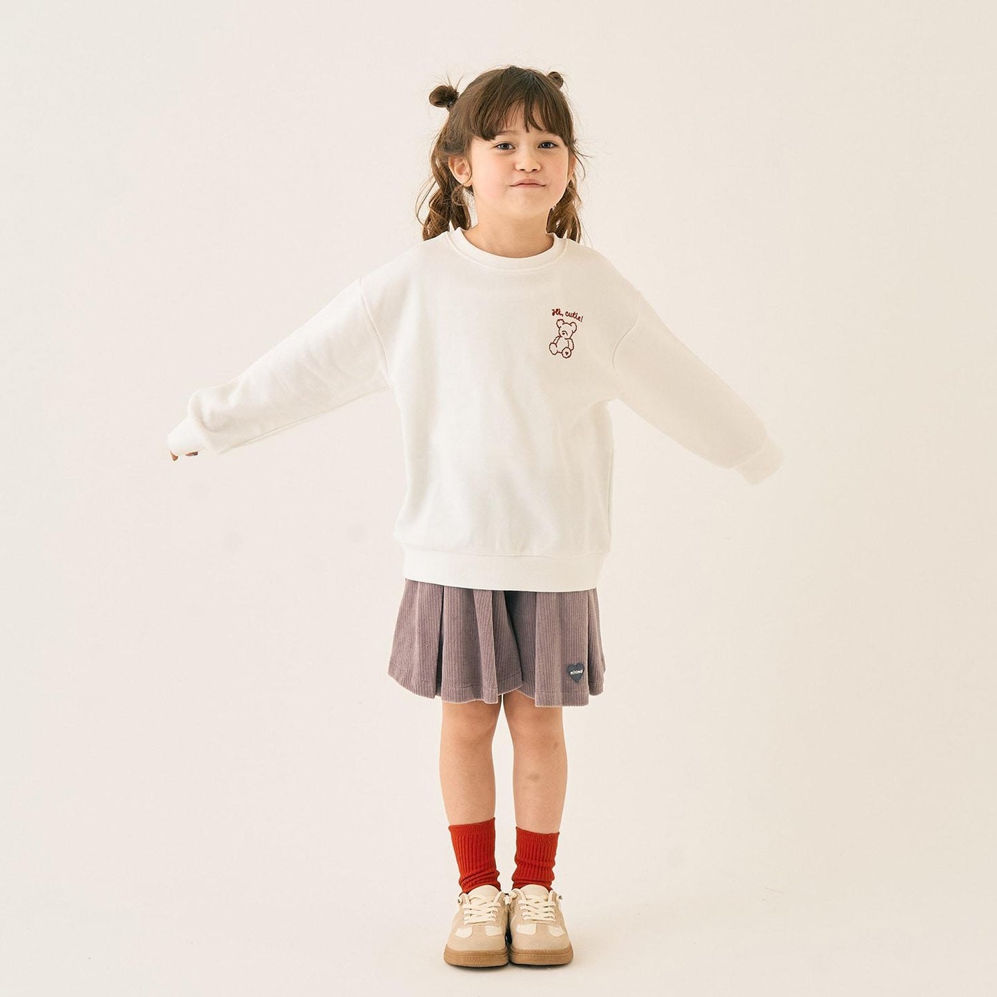 加絨背面印花拼接套頭衫