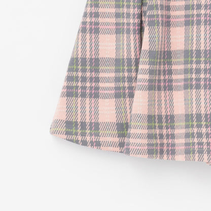 雙層提花格紋嬰兒套裝【附圍巾】