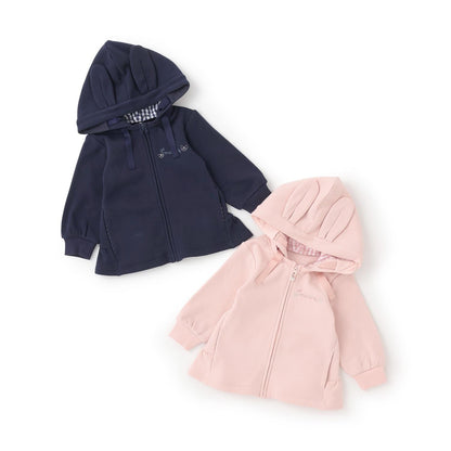 兔耳順滑內襯搖粒絨連帽衫