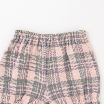 雙層提花格紋嬰兒套裝【附圍巾】