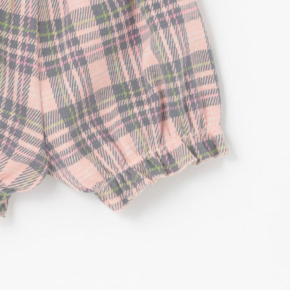 雙層提花格紋嬰兒套裝【附圍巾】