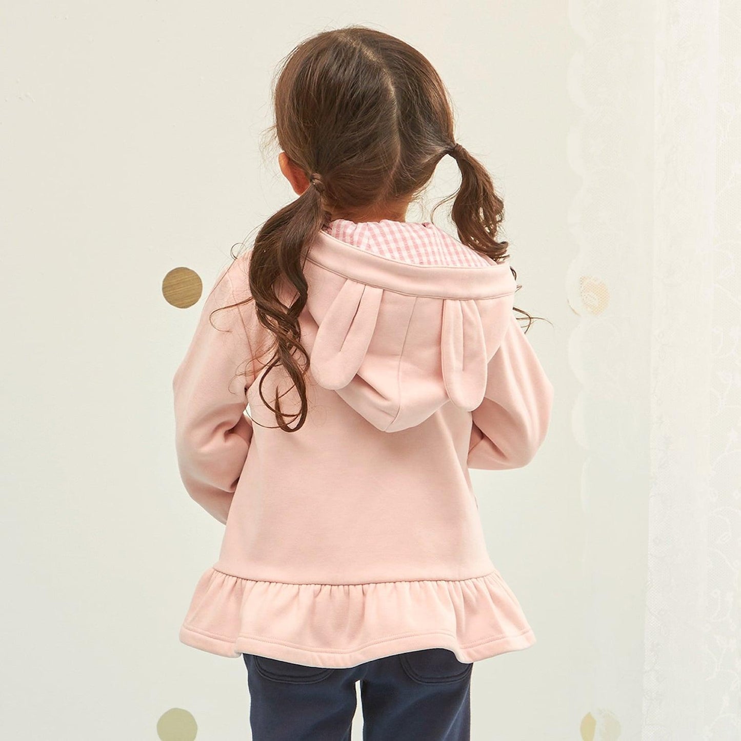 兔耳順滑內襯搖粒絨連帽衫