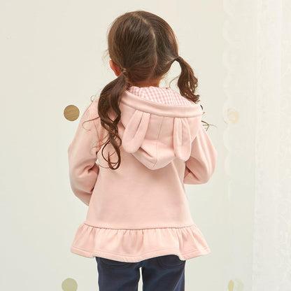 兔耳順滑內襯搖粒絨連帽衫