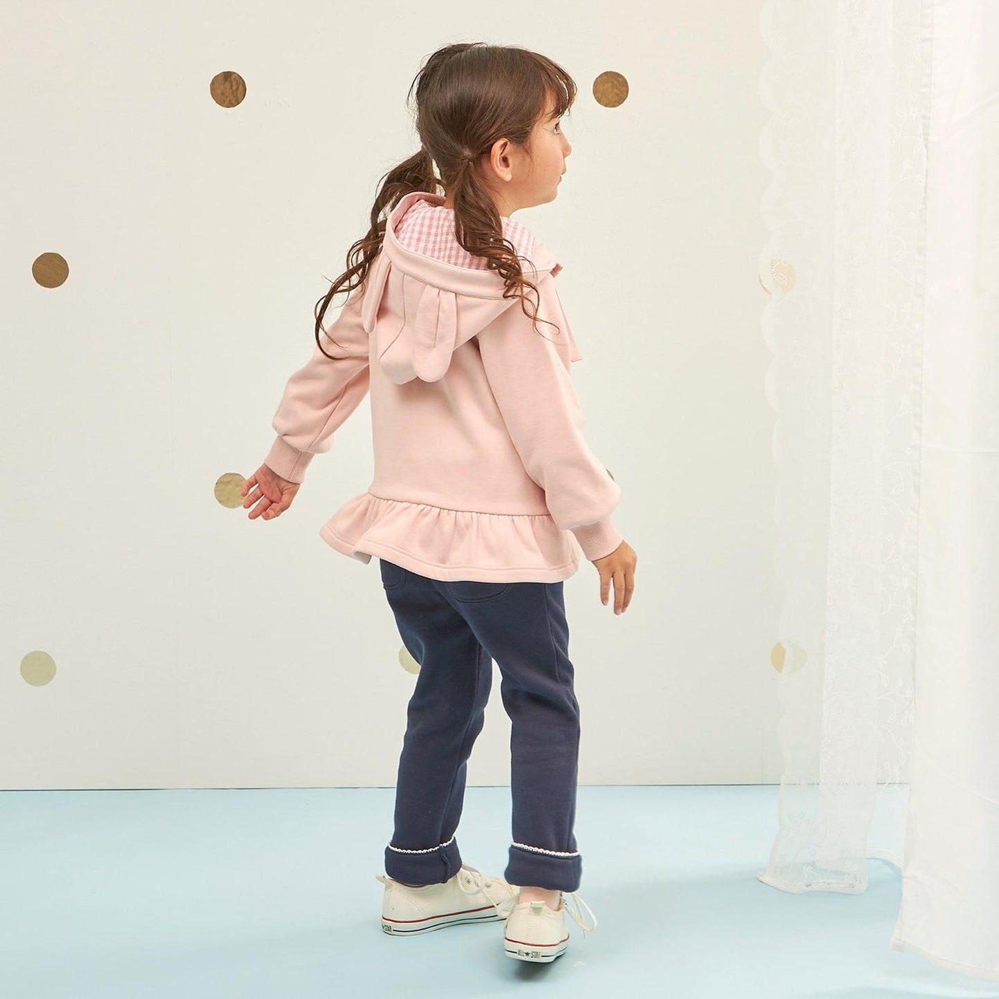 兔耳順滑內襯搖粒絨連帽衫