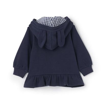 兔耳順滑內襯搖粒絨連帽衫