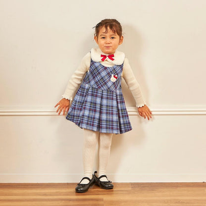 雙層提花格紋嬰兒套裝【附圍巾】