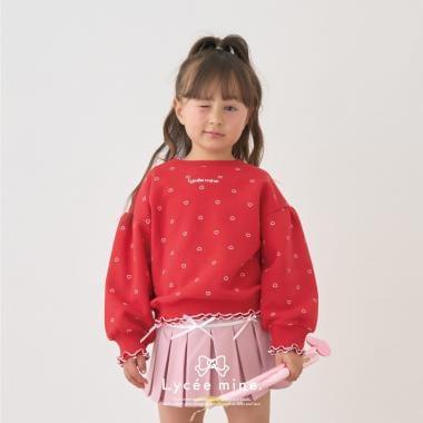 【Lycee mine 芭蕾系列】【加絨】荷葉邊羅紋拼接全印花衛衣