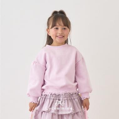 【Lycee mine 芭蕾系列】【加絨】荷葉邊羅紋拼接全印花衛衣