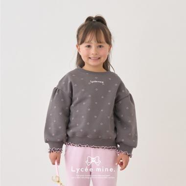 【Lycee mine 芭蕾系列】【加絨】荷葉邊羅紋拼接全印花衛衣