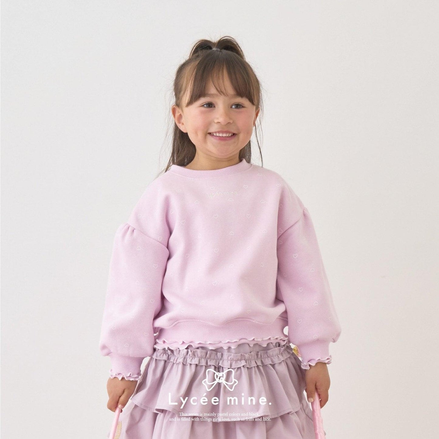 【Lycee mine 芭蕾系列】【加絨】荷葉邊羅紋拼接全印花衛衣