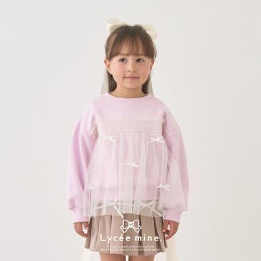 【Lycee mine 芭蕾系列】【加絨】帶蝴蝶結網紗拼接衛衣