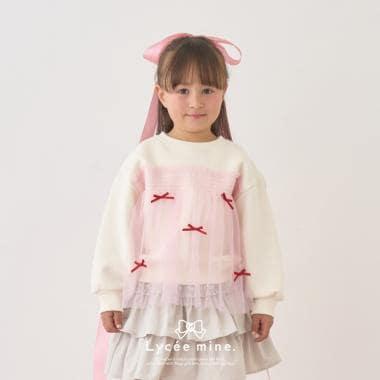 【Lycee mine 芭蕾系列】【加絨】帶蝴蝶結網紗拼接衛衣