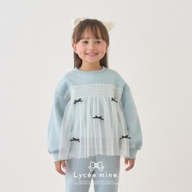 【Lycee mine 芭蕾系列】【加絨】帶蝴蝶結網紗拼接衛衣