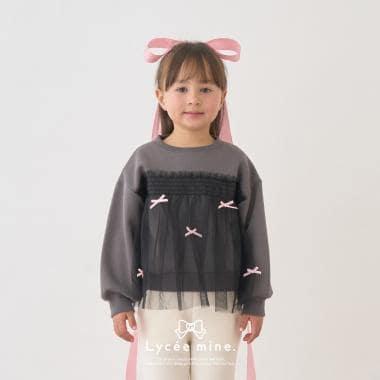 【Lycee mine 芭蕾系列】【加絨】帶蝴蝶結網紗拼接衛衣