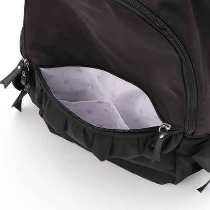 【メゾピアノママ】荷葉邊蝴蝶結媽媽雙肩包 容量約20L