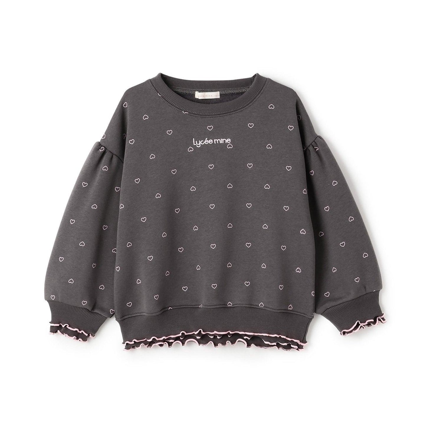 【Lycee mine 芭蕾系列】【加絨】荷葉邊羅紋拼接全印花衛衣